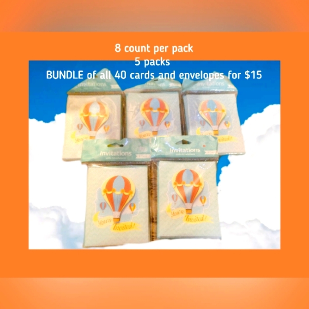 Hot air balloon invitation kits